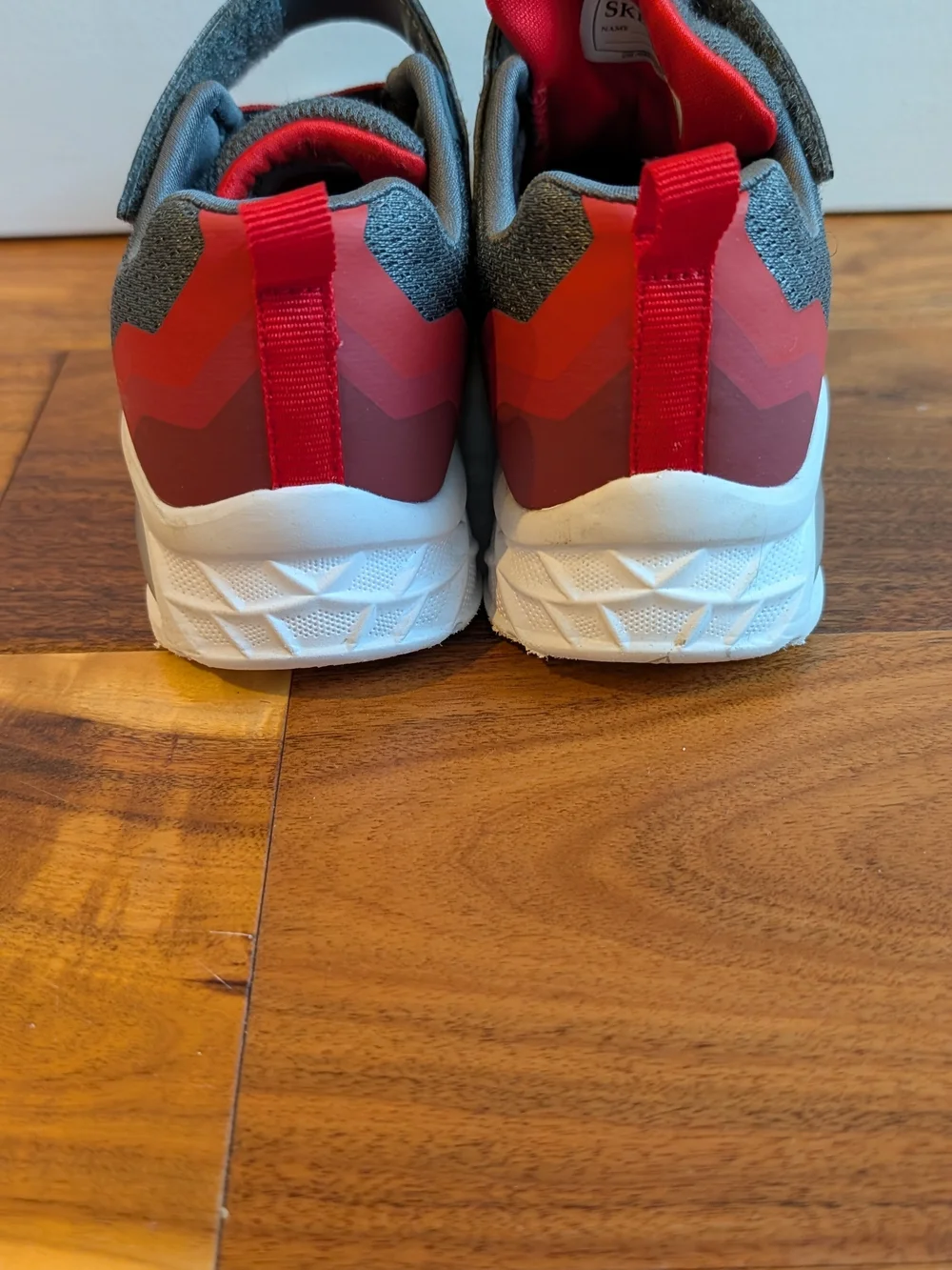 Skechers Kids Gray and Red Slip-On Athletic Sneakers Size 11
